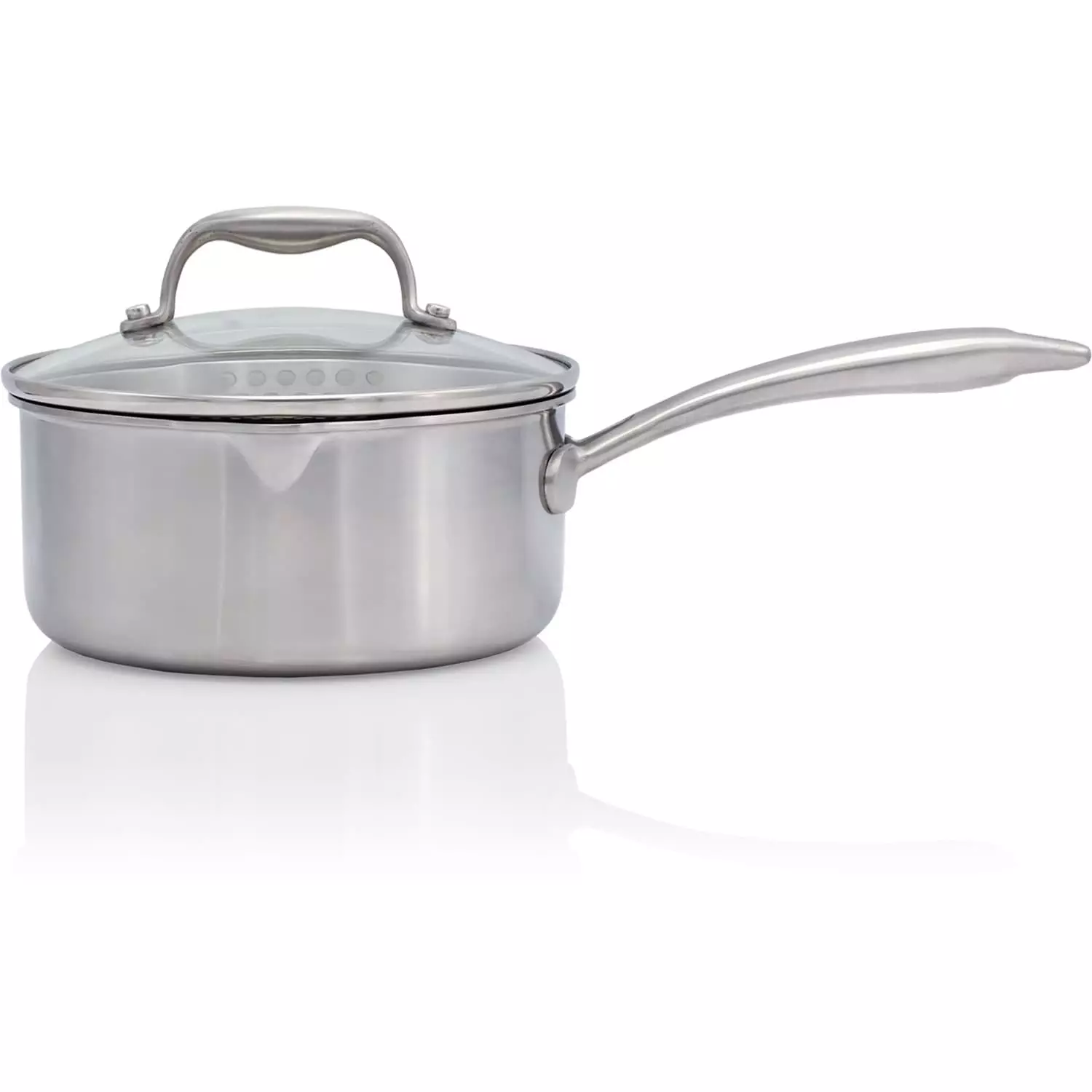 EGO Saucepan With Glass Lid 1,5 L, Stainless Steel