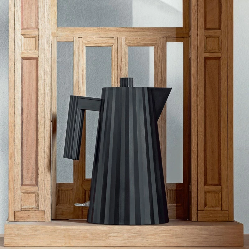 Alessi Electric Kettle Plissé, Black - Image 2